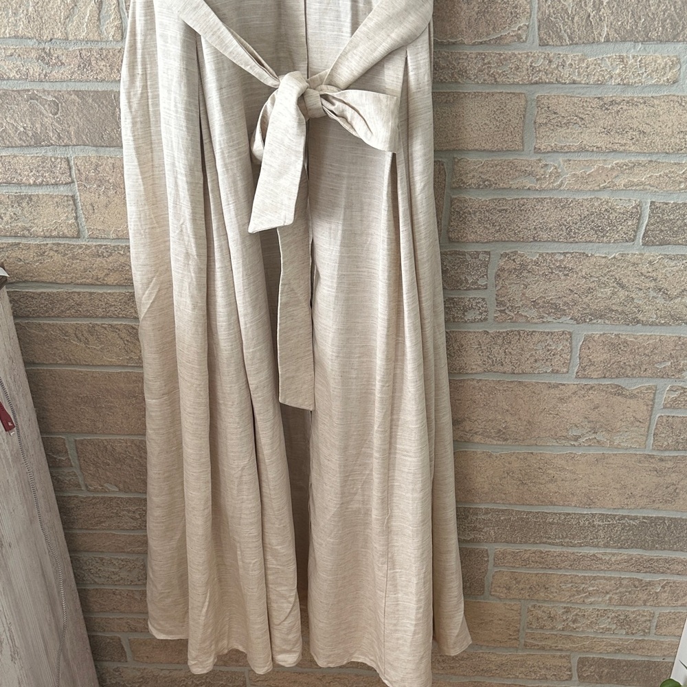Ted Baker SHIRT DRESS WITH BELT Classic Neutral Rayon Linen - Picture 9 of 13